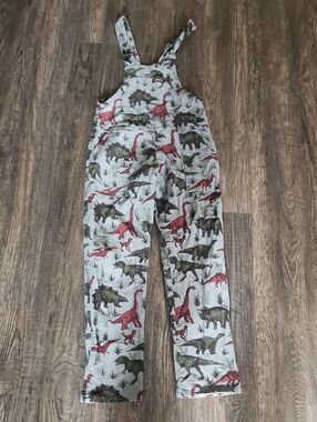 Dinosaur Print Jumpsuit Romper - Red & Green